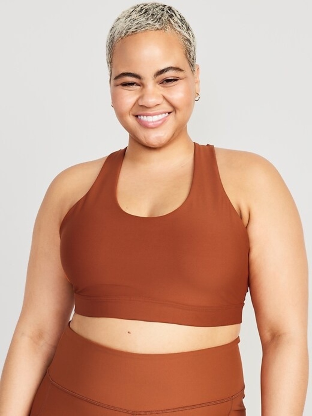 Old Navy Rust-Brown Racerback Sports Bra - Picture 2 of 6